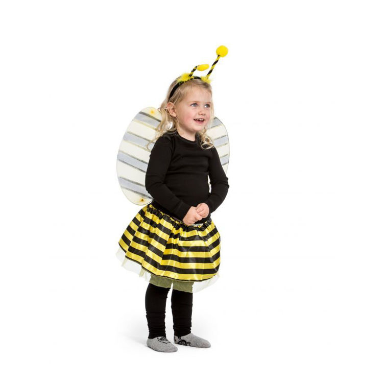 Picture of 58117-Child size bumble bee satin tutu with yellow net under